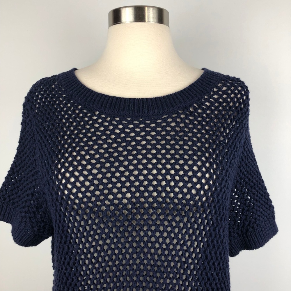 GAP Open‎ Stitch Navy Sweater Pullover Knit Top - Picture 6 of 10